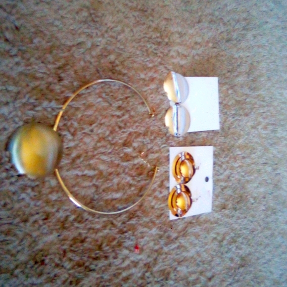 H&M Jewelry Gold Tone Funky Necklaceearrings Poshmark